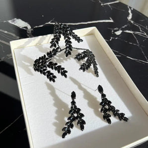 Set bijuterii Edna, Brățara de palmă și cercei Edna, zirconiu cubic, elemente swarovski - GLAMADEA