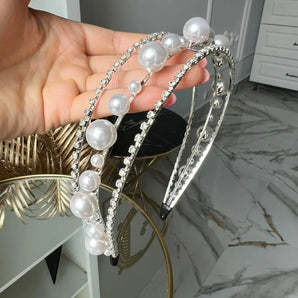 Diadema mireasă stil coroniță perle cristale