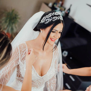 Diadema mireasă dublă