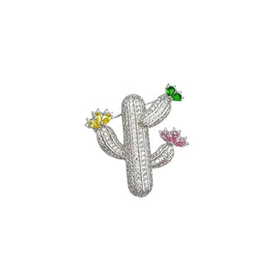 Broșa cactus cristale